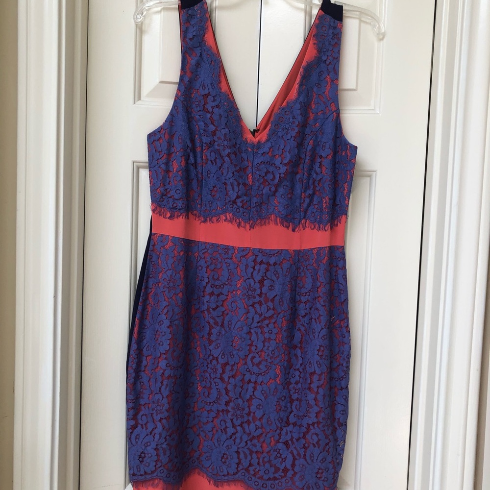 Purple and pink lace and silk dress, size S